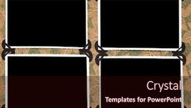  Presentation with album page - Amazing PPT theme having vintage-photo-album-page backdrop and a wine colored foreground