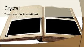  Presentation with photo album - Presentation theme with vintage photo album with blank background and a lemonade colored foreground