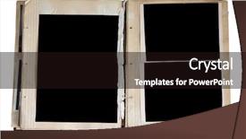  Presentation with photo album - PPT theme consisting of vintage photo album with empty photos isolated on white background with clipping path background and a wine colored foreground