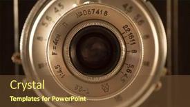  Presentation with old photo - Slide deck with vintage-photo-camera-with-old background and a tawny brown colored foreground