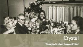  Presentation with family photo - Amazing slides having vintage photo of family party backdrop and a gray colored foreground
