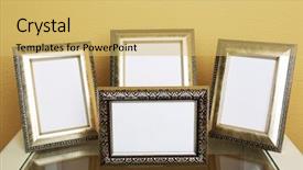  Presentation with vintage floral frames - Presentation theme featuring vintage photo frames on coffee background and a  colored foreground