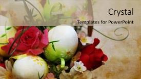  Presentation with eggs egg carton egg box - Presentation consisting of vintage photo of a basket background and a coral colored foreground