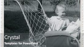  Presentation with baby girl christening - Presentation theme enhanced with vintage photo of baby girl 1955 background and a gray colored foreground