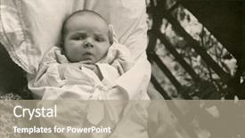  Presentation with baby sleep - Slide set having vintage photo of baby girl background and a coral colored foreground