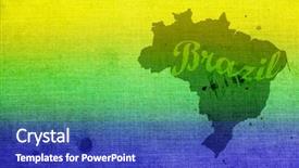  Presentation with map vintage - Slides having vintage photo of brazil map background and a royal blue colored foreground