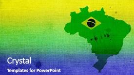  Presentation with map vintage - Presentation theme featuring vintage photo of brazil map background and a royal blue colored foreground