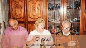  Presentation with family photo - Colorful slide set enhanced with vintage photo of family members backdrop and a coral colored foreground