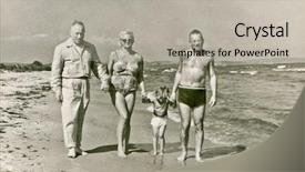  Presentation with fifties - Amazing presentation theme having vintage photo of family on beach fifties backdrop and a light gray colored foreground