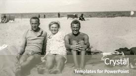  Presentation with family photo - Slides featuring vintage photo of family background and a gray colored foreground