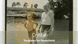  Presentation with fifties - PPT layouts featuring vintage photo of grandfather and grandson fifties background and a violet colored foreground