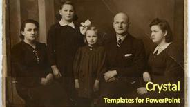  Presentation with family history - Presentation theme enhanced with vintage photo of happy family background and a tawny brown colored foreground