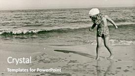  Presentation with fifties - Presentation design enhanced with vintage photo of little girl background and a gray colored foreground