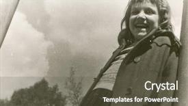  Presentation with fifties - Beautiful slides featuring old fphoto - vintage photo of little girl backdrop and a dark gray colored foreground