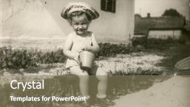  Presentation with fifties - Beautiful PPT layouts featuring vintage photo of little girl fifties backdrop and a violet colored foreground