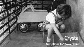  Presentation with fifties - Beautiful presentation theme featuring vintage photo of little girl fifties backdrop and a gray colored foreground