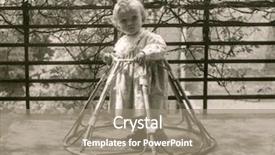  Presentation with walker - Presentation theme having vintage photo of little girl in a baby walker fifties background and a coral colored foreground