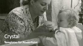  Presentation with fifties - Slides featuring vintage photo of mother and daughter fifties background and a gray colored foreground