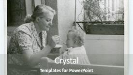  Presentation with fifties - PPT theme enhanced with vintage photo of mother and daughter fifties background and a gray colored foreground