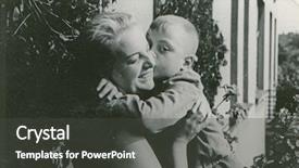  Presentation with old photo - Beautiful PPT theme featuring vintage photo of mother backdrop and a dark gray colored foreground