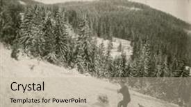  Presentation with fifties - Beautiful presentation theme featuring vintage photo of skier fifties backdrop and a  colored foreground