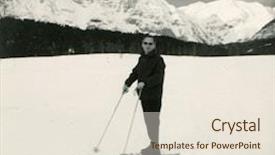  Presentation with fifties - PPT theme having vintage photo of skier fifties background and a  colored foreground
