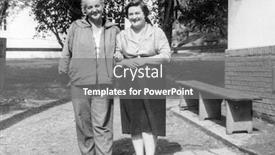  Presentation with fifties - Colorful PPT theme enhanced with vintage photo of two adult overweight sisters fifties backdrop and a gray colored foreground