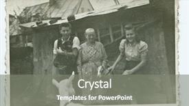  Presentation with family photo - Amazing slide set having vintage photo of villagers family with goats forties backdrop and a gray colored foreground