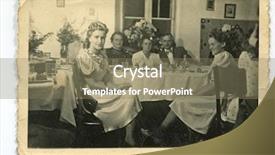  Presentation with wedding - Slides enhanced with vintage photo of wedding reception background and a violet colored foreground