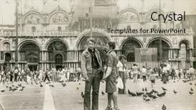  Presentation with honeymoon - Presentation theme enhanced with vintage photo of young couple background and a mint green colored foreground