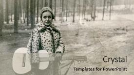  Presentation with vintage music - Cool new PPT theme with pregnant - gestation - young man strokes backdrop and a coral colored foreground.