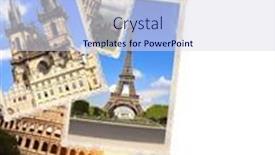 Presentation with eiffel tower - Presentation theme consisting of vintage-photos-of-european-landmarks background and a sky blue colored foreground