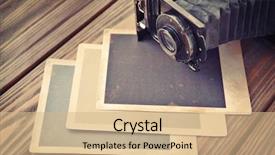  Presentation with old album - Audience pleasing PPT layouts consisting of vintage photos with camera backdrop and a coral colored foreground