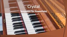  Presentation with piano keyboard - Theme with vintage piano keyboard - musical background background and a tawny brown colored foreground