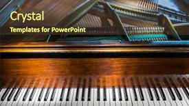  Presentation with piano keyboard - PPT layouts having vintage piano keyboard - musical background background and a tawny brown colored foreground