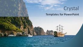  Presentation with pirate - Slide deck with vintage-pirate-ship-on-cleopatra background and a light blue colored foreground