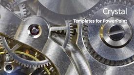  Presentation with watch gears - Presentation with vintage pocket watch inside gears background and a gray colored foreground