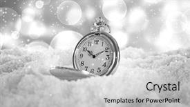 Presentation with vintage christmas - Slide deck featuring vintage pocket watch on snow against blurred background christmas concept background and a light gray colored foreground