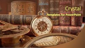  Presentation with history time - Beautiful slide deck featuring vintage-pocket-watch-vintage-background backdrop and a tawny brown colored foreground