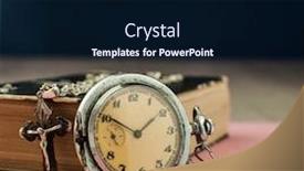  Presentation with vintage book - Colorful slide deck enhanced with vintage-pocket-watch backdrop and a wine colored foreground