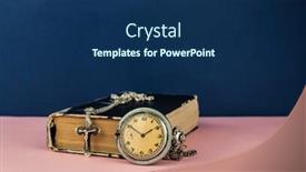  Presentation with vintage book - Audience pleasing PPT theme consisting of vintage-pocket-watch backdrop and a navy blue colored foreground
