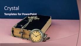  Presentation with vintage book - PPT layouts featuring vintage-pocket-watch background and a navy blue colored foreground