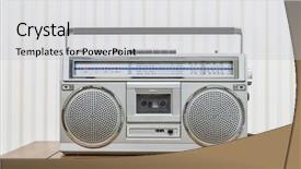  Presentation with boom box - Presentation design featuring vintage portable boom box style background and a light gray colored foreground