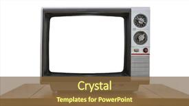  Presentation with old vintage television - Audience pleasing theme consisting of vintage portable television and old backdrop and a tawny brown colored foreground