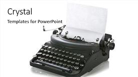  Presentation with vintage paper - Theme featuring vintage portable typewriter with paper background and a white colored foreground