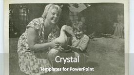  Presentation with fifties - Slide set consisting of vintage portrait of mother and daughter with a goose fifties background and a gray colored foreground