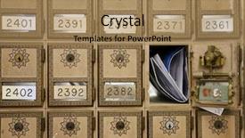  Presentation with vintage letter - Cool new slide deck with vintage post office boxes backdrop and a coral colored foreground