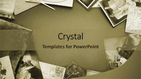  Presentation with photo - PPT theme featuring vintage postcards and photo bordering background and a coral colored foreground