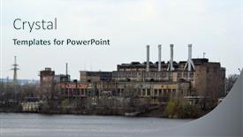  Presentation with decay - Slide set with vintage-power-plant-urban-decay background and a sky blue colored foreground