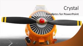  Presentation with propeller - Colorful PPT theme enhanced with vintage propeller plane close up backdrop and a white colored foreground